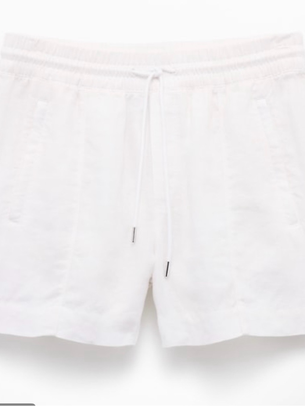 Athleta high waist soft White Drawstring linen Shorts - 4 inch inseam - Picture 2 of 3